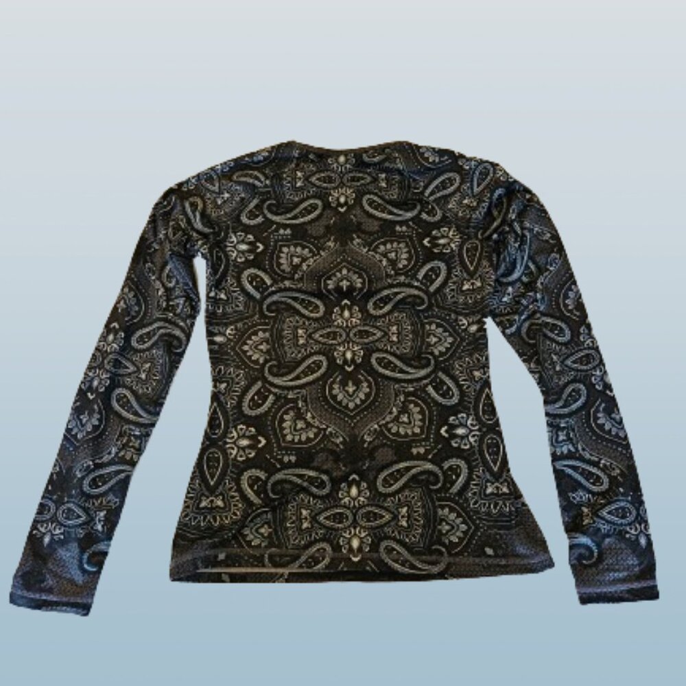 Athleta Sierra Nevada Paisley Thermal Top Shirt with Thumbholes Size XS - Picture 2 of 3